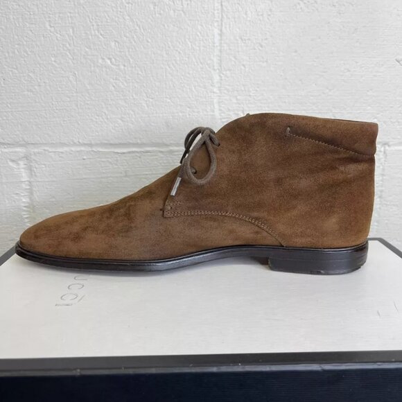TOD's Men's Chukka Ankle Boots Brown Suede 2 Eye Lace up Size 8 US Made In Italy - Picture 5 of 12